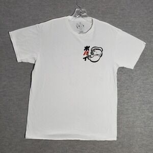 Popeye Boys Shirt Large White Logo Manga‎ Cartoon Graphic Short Sleeve Tee